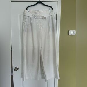 Express Women's Wide Leg Super High Waisted Linen Blend Pants